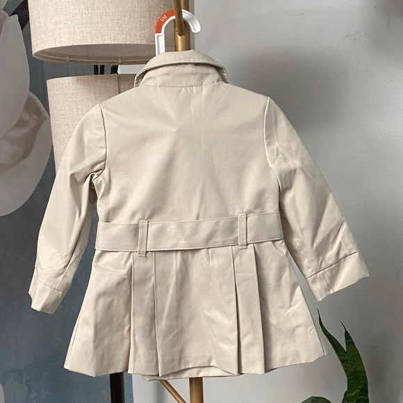 Tahari Kids Cream Double-Breasted Pea Coat with Belt - Picture 5 of 5